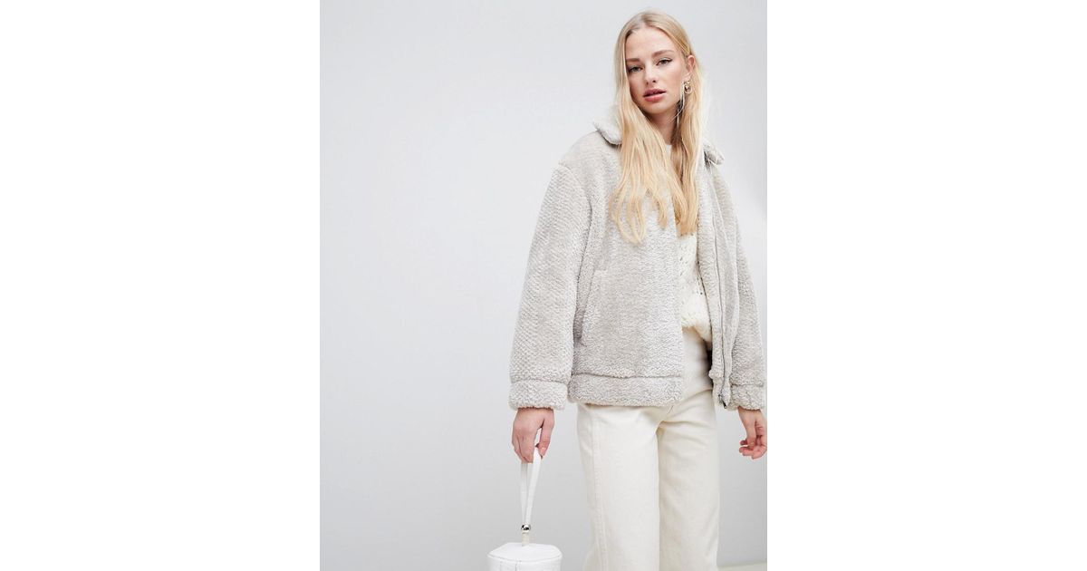 vero moda oversized teddy jacket