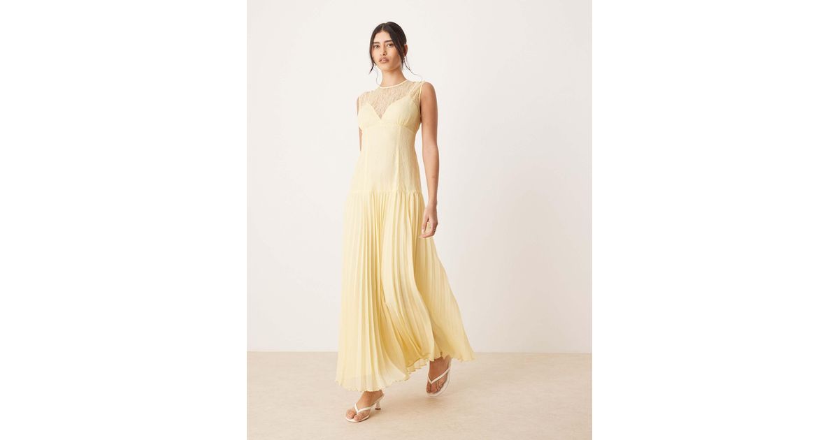 chinese dress ladies Say Yes to This White Corset Bodice & Pleated Lace Maxi Dress