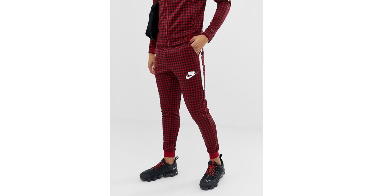 nike gingham check tracksuit
