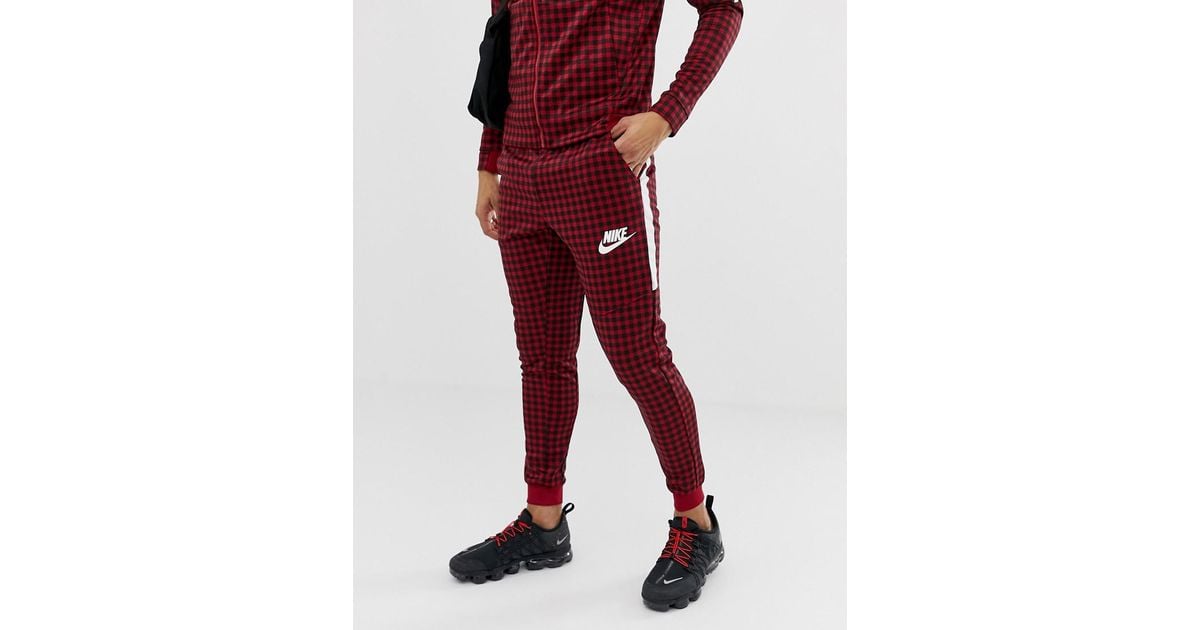 Pantalon de jogging carreaux vichy Nike pour homme en coloris Rouge | Lyst