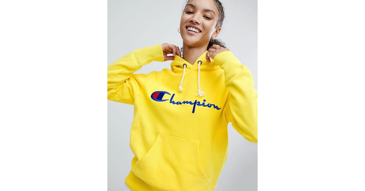 yellow hoodie champion