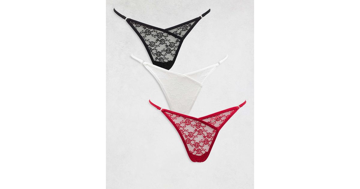 Cotton On 3 Pack Lace G String Set in Metallic | Lyst