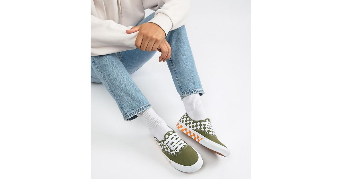 Vans Gympen Met Dambordpatroon In Groen, Exclusief Bij Asos in het Pink voor heren Vans Gympen Met Dambordpatroon In Groen, Exclusief Bij Asos in het Pink voor heren