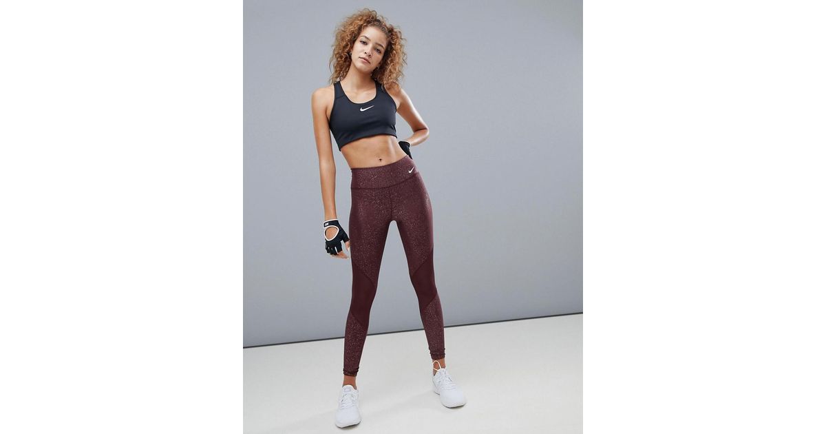 burgundy leggings nike