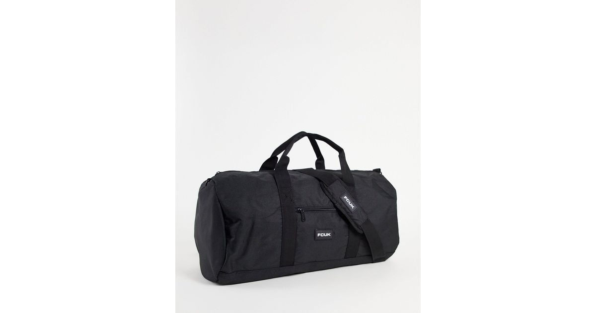French Connection Fcuk Nylon Barrell Holdall Bag in Black for Men Lyst UK