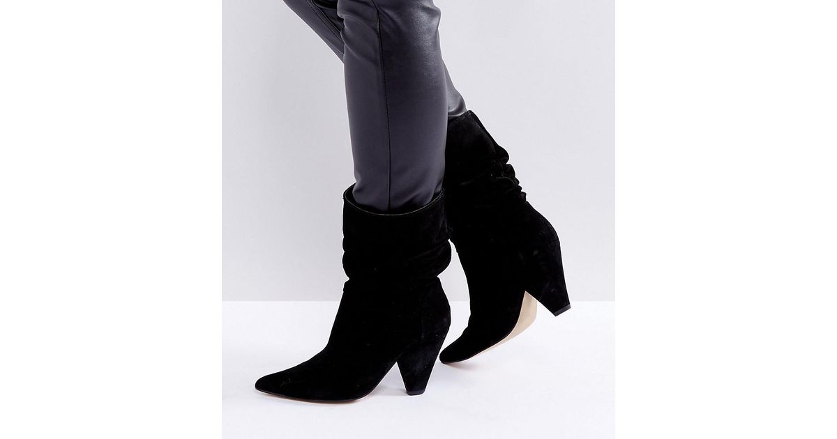 over the knee cone heel boots