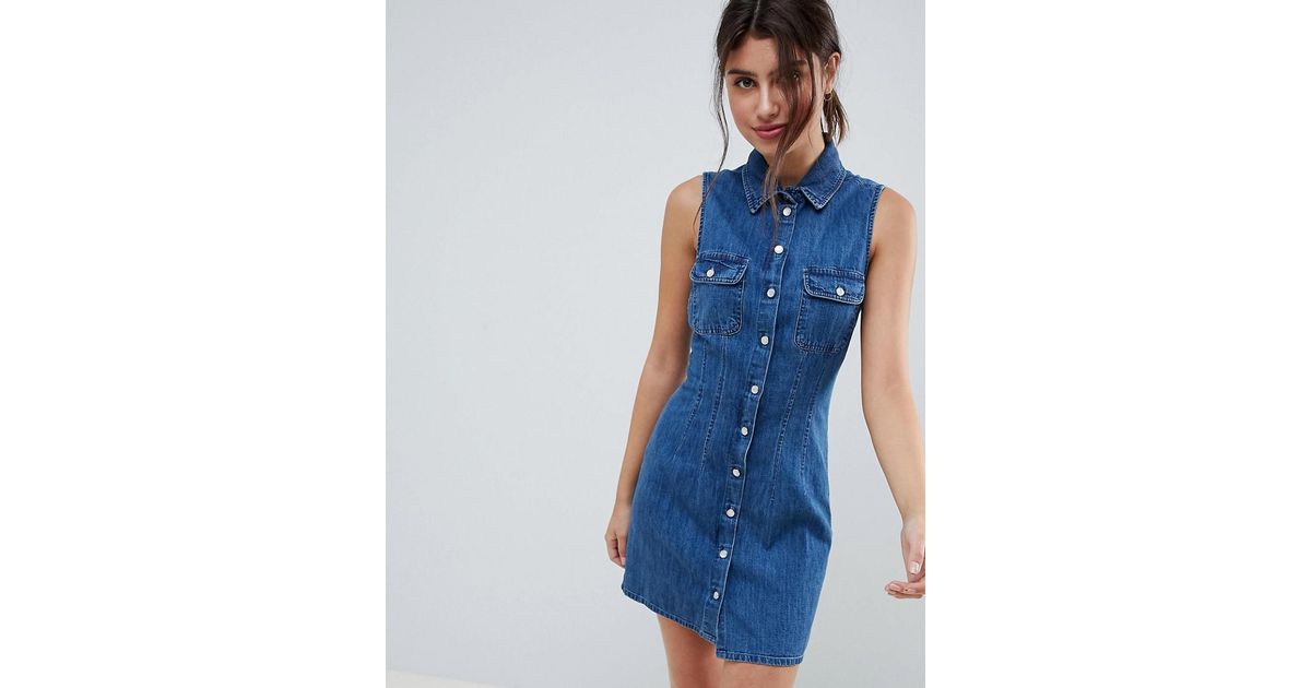 sleeveless denim dress