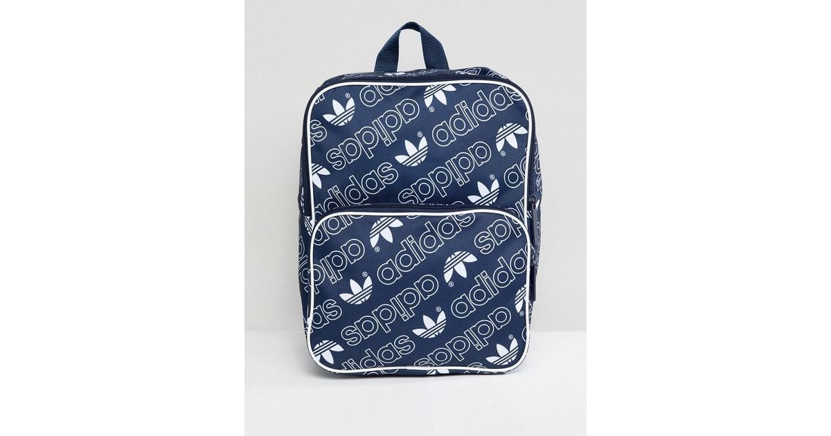 adidas originals classic medium backpack in all over logo