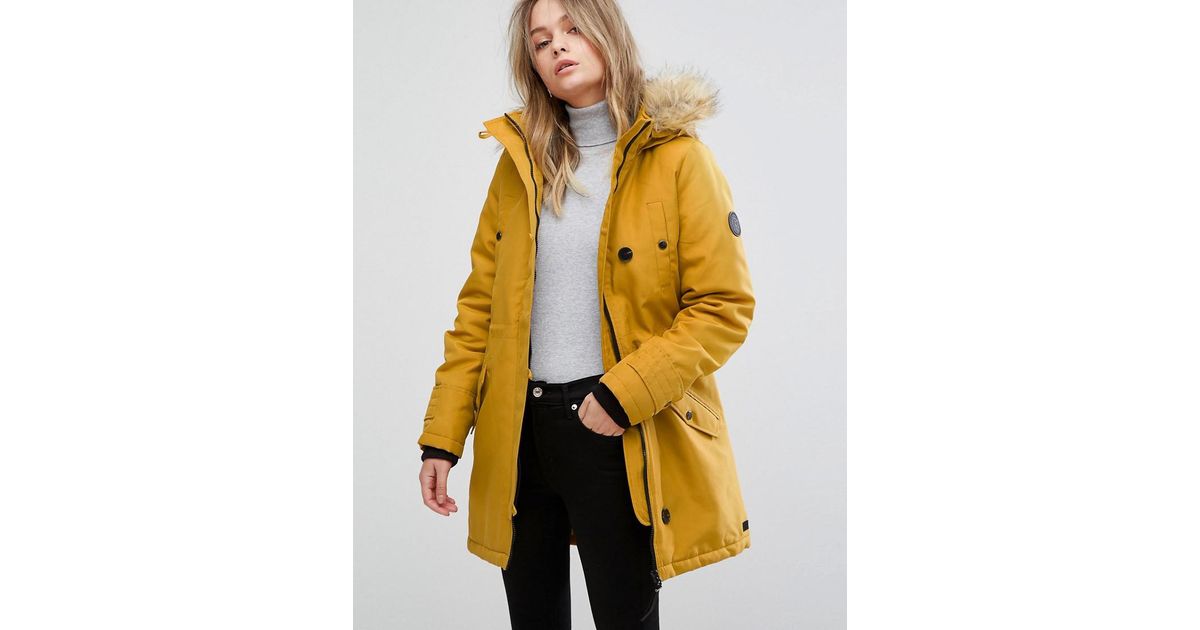 vero moda petite faux fur hooded parka