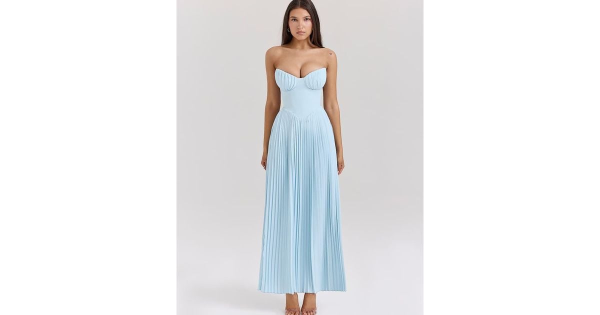 chinese dress ladies House Of CB House Of CB Marcella Pleated Maxi Dress