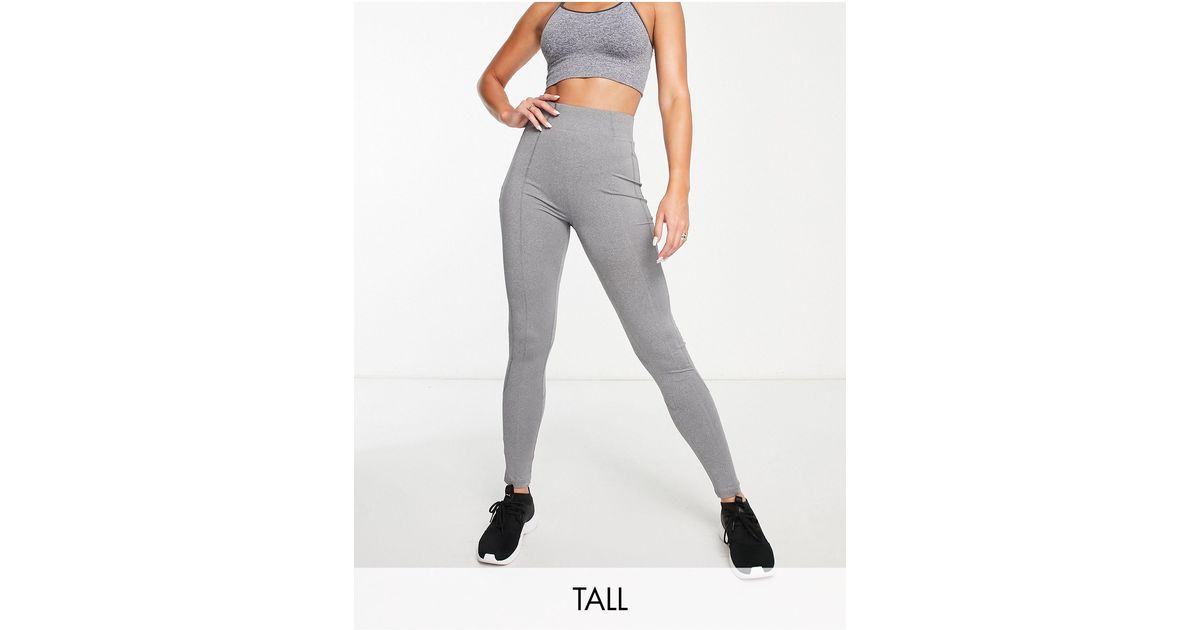 Threadbare Fitness Tall Gym leggings With Stitch Detail in White