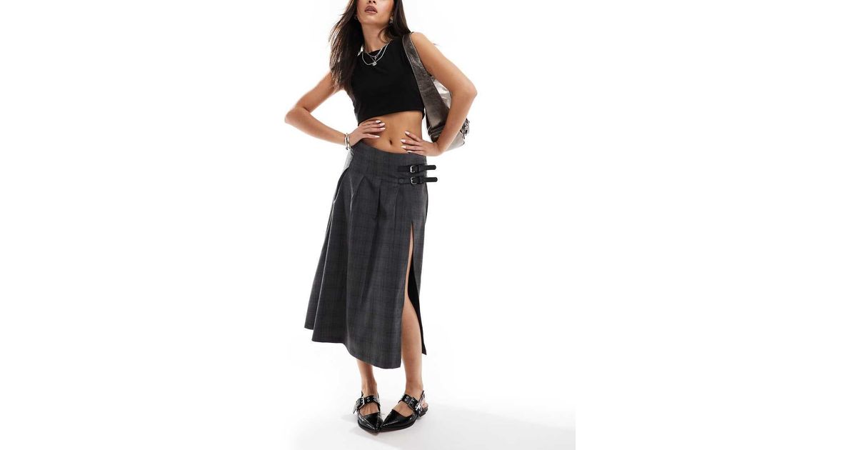Pleated midi skirt bershka hot sale