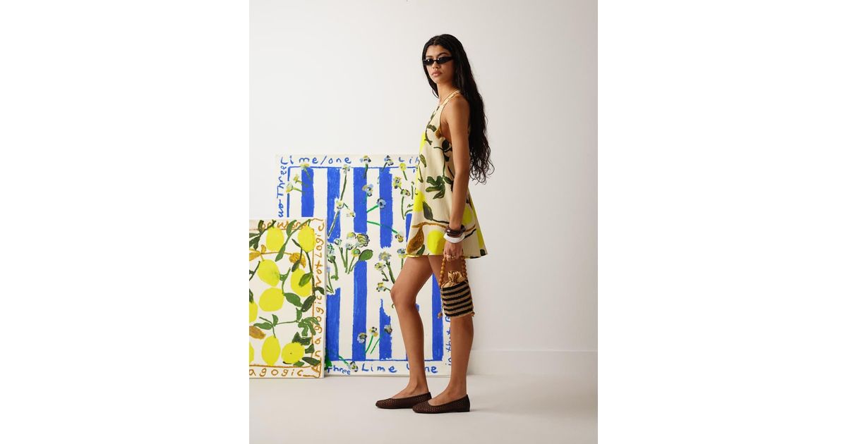 chinese dress ladies In The Back Of My Mind Mini Dress Lemon Spritz main image 0