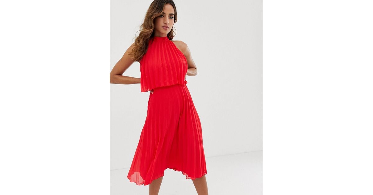 blue halter neck wedding guest dress Ever-Pretty Amber Bloom Print Floral High Low Midi Dress for Summer Wedding Guests