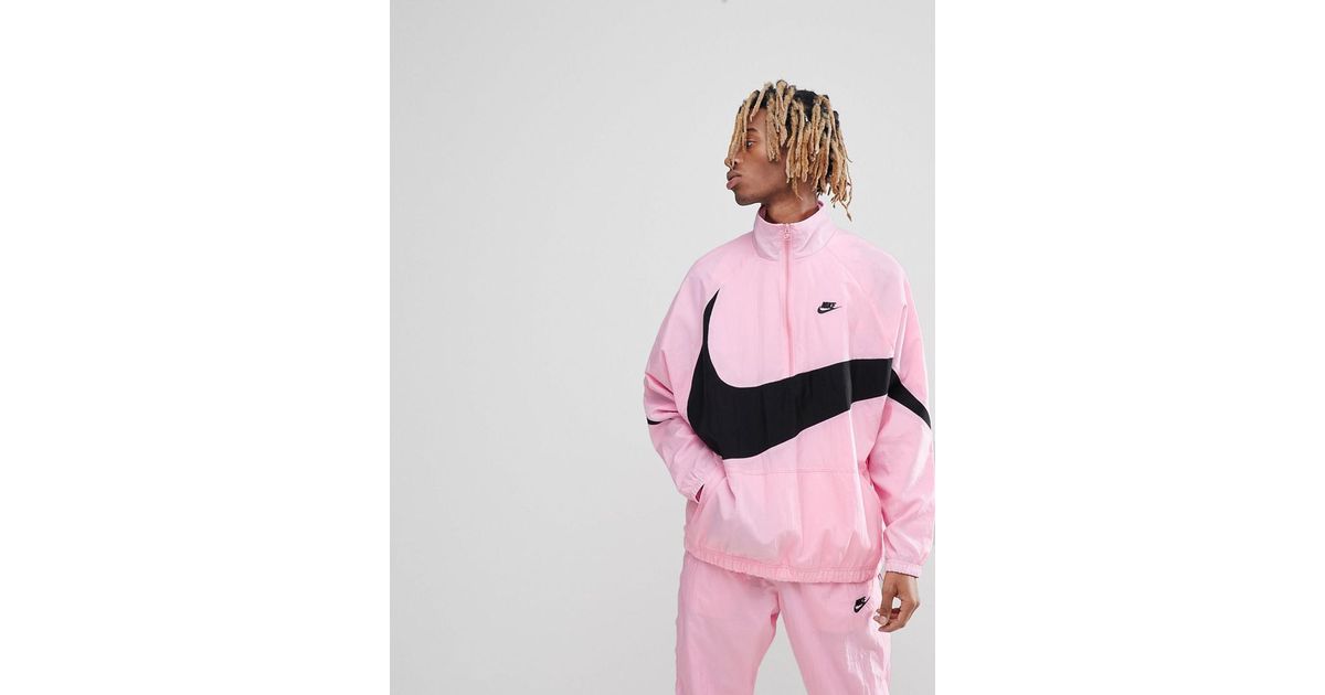 Nike Vaporwave Packable Half Zip Jacket With Large Swoosh In Pink  Aj2696-686 for Men - Lyst