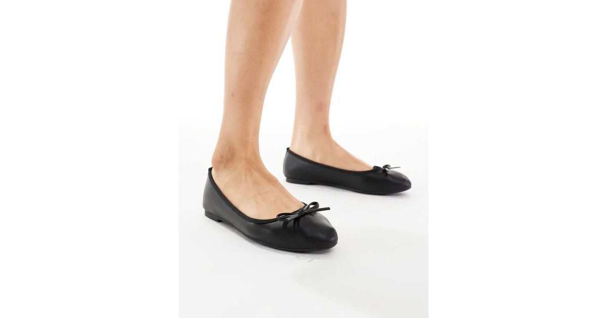 New Look Faux-leather Ballet Flats in Black | Lyst UK