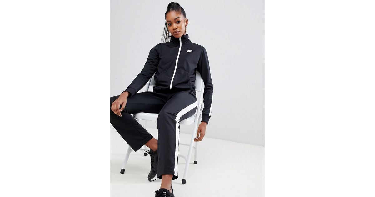 Nike Side Stripe Tracksuit Co-ord Set in Black | Lyst UK