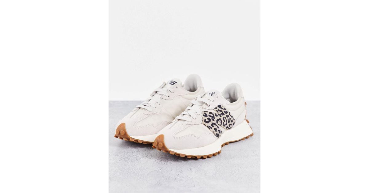 New Balance Balances 327 Animal Print Trainers in White New Balance Balances 327 Animal Print Trainers in White