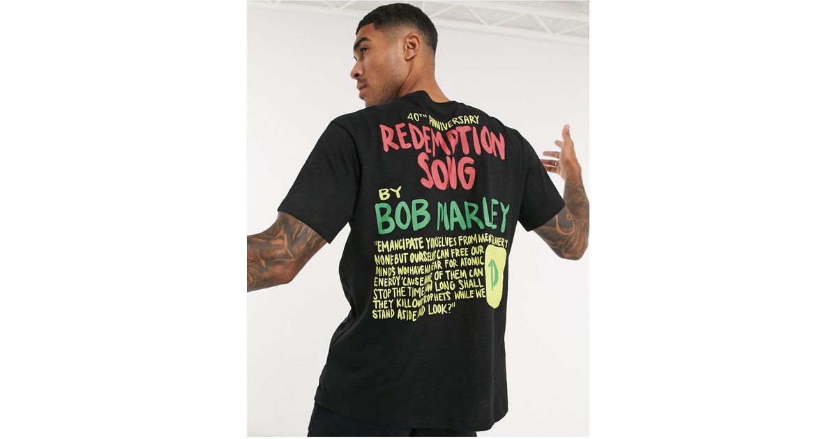 Pull&Bear Bob Marley T-shirt in Black for Men | Lyst