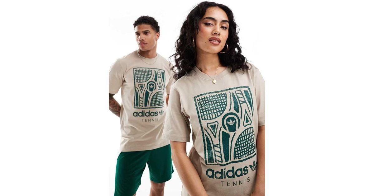 adidas Originals Tennis Graphic T-Shirt in Green Lyst UK