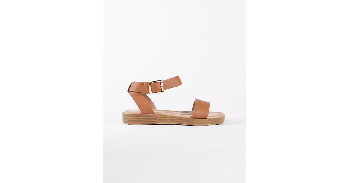 New Look Crossover Strap Sandal in Brown | Lyst UK