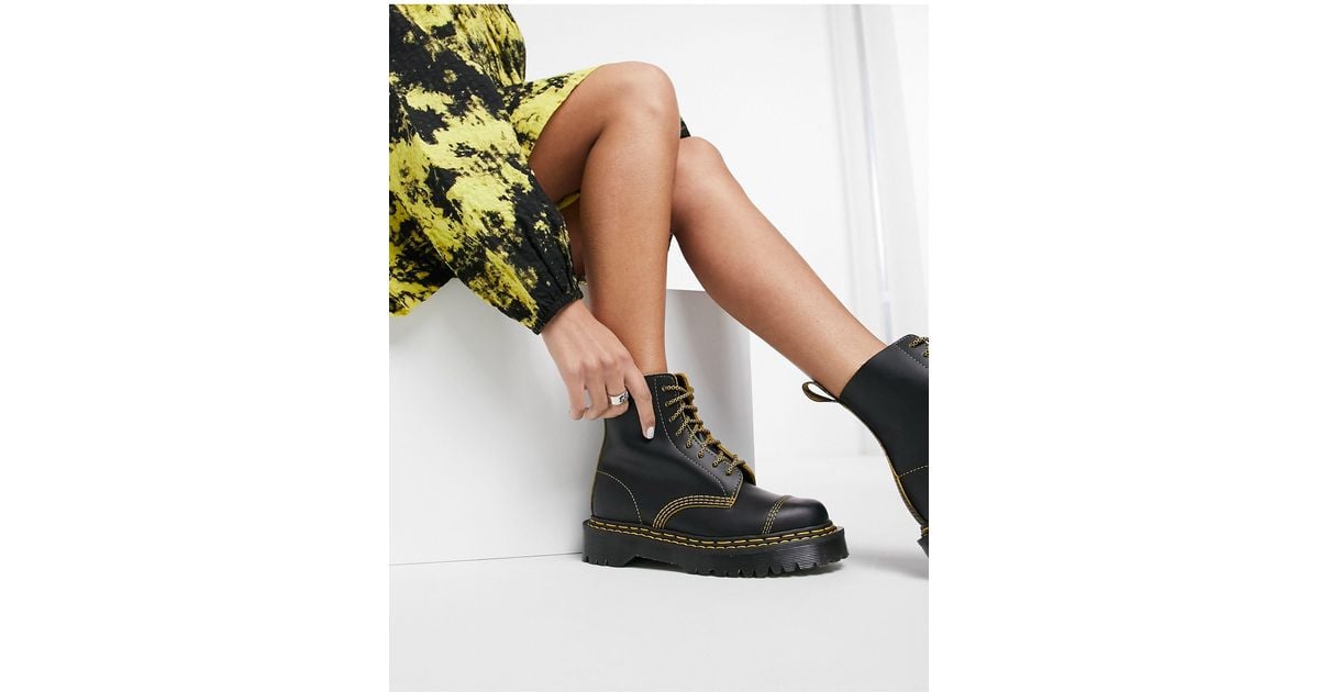 Dr. Martens 1460 Pascal Bex Double Stitch Boots in Black | Lyst
