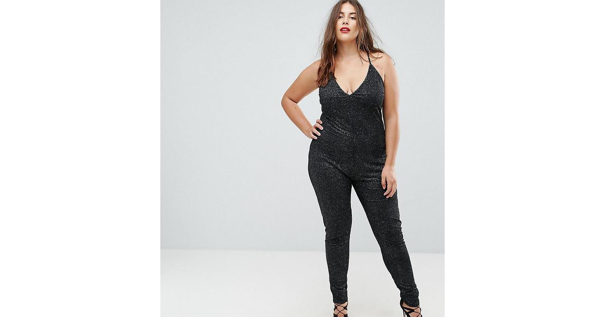 black glitter catsuit
