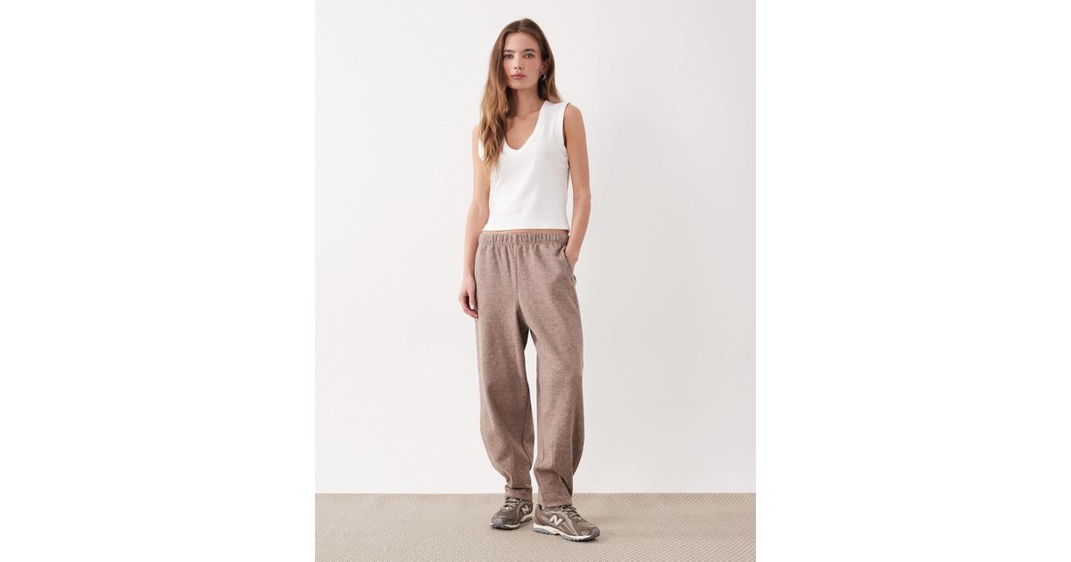 Znacka Threadbare Threadbare Knit Barrel Leg Trackies in Natural | Lyst