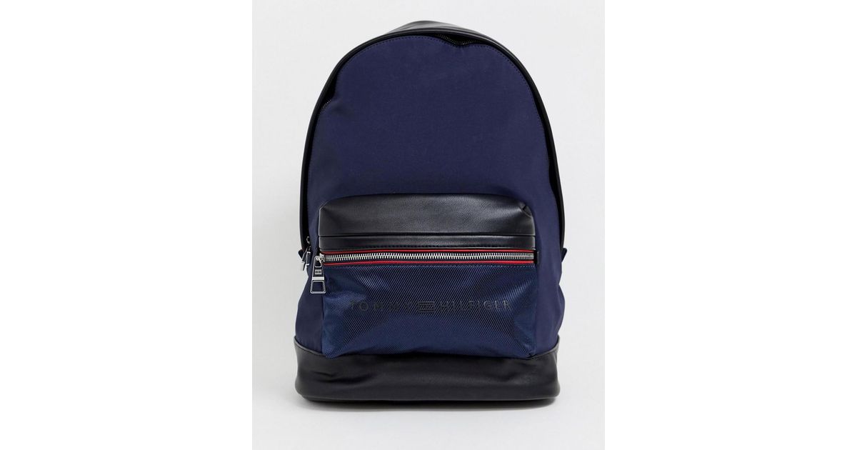 tommy hilfiger faux leather backpack