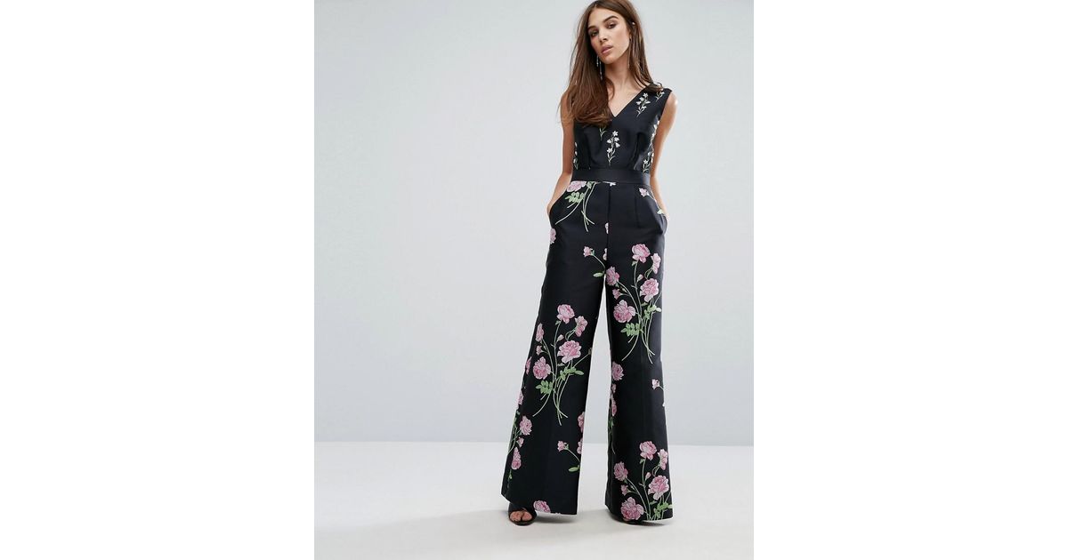 warehouse floral jumpsuit