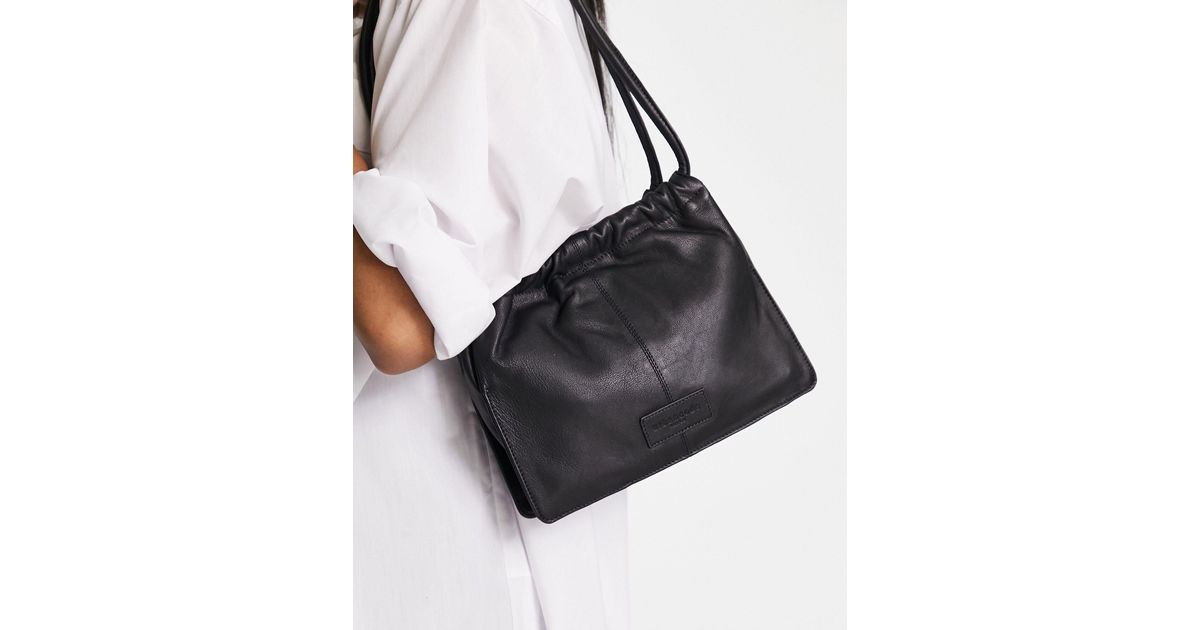 Urbancode Leather Shoulder Bag in Black | Lyst