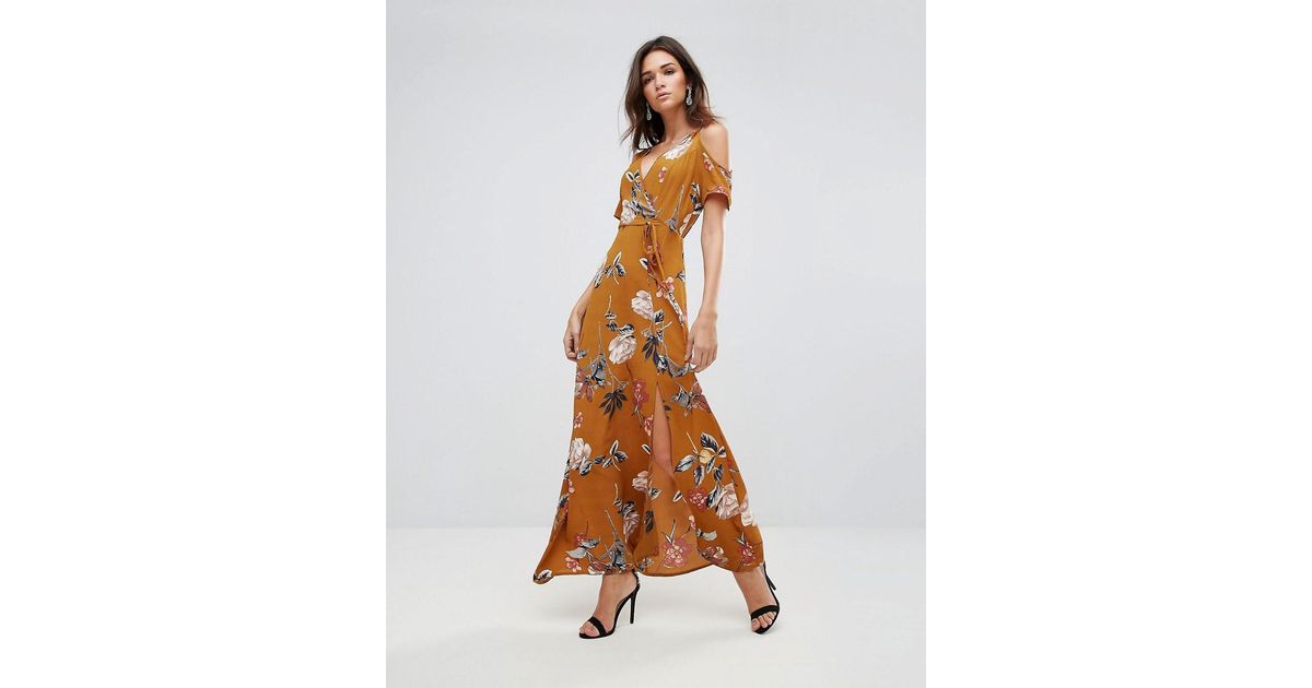 ax paris cold shoulder wrap dress