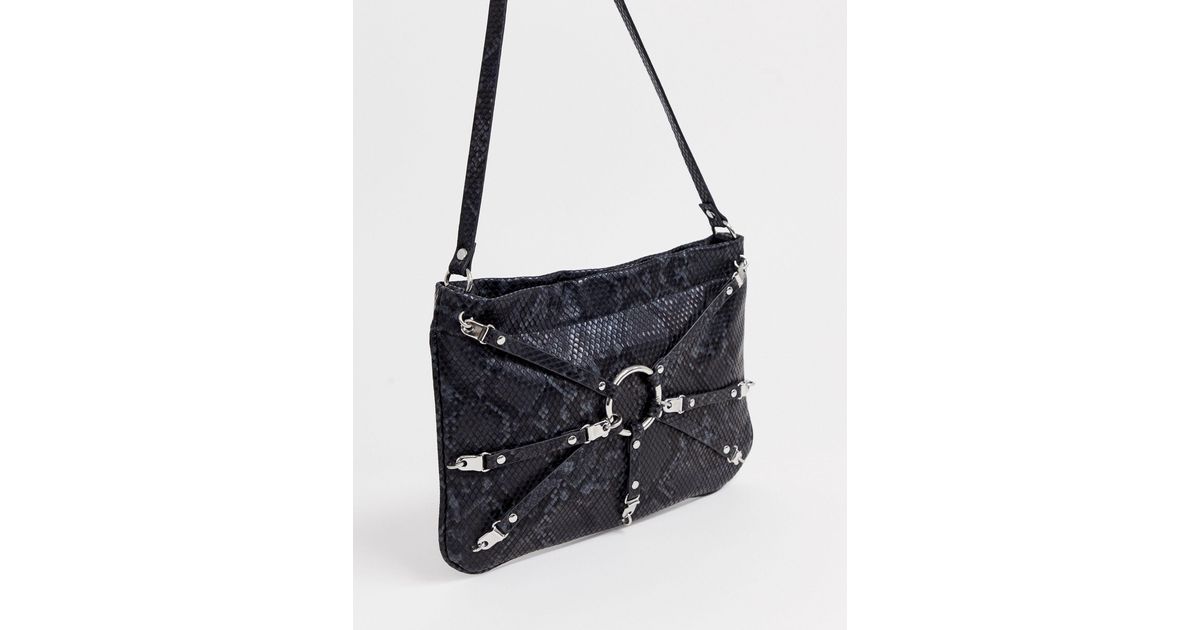 asos black shoulder bag