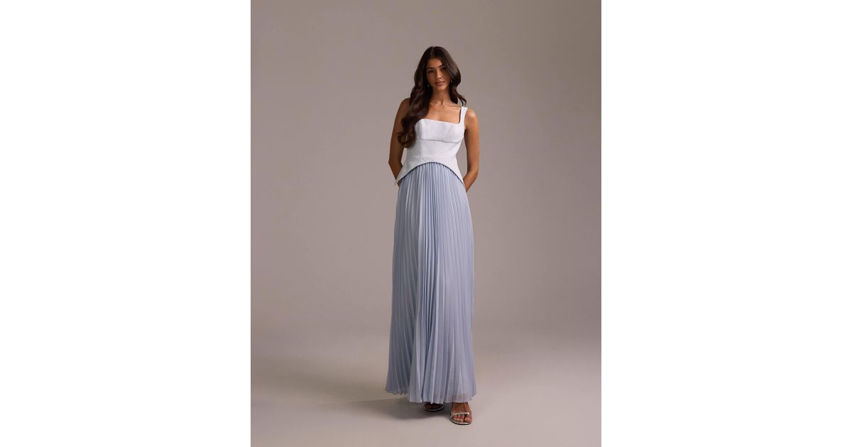 asos pleated bridesmaid dress ASOS DESIGN Bridesmaid cami pleated tulle maxi dress in sage
