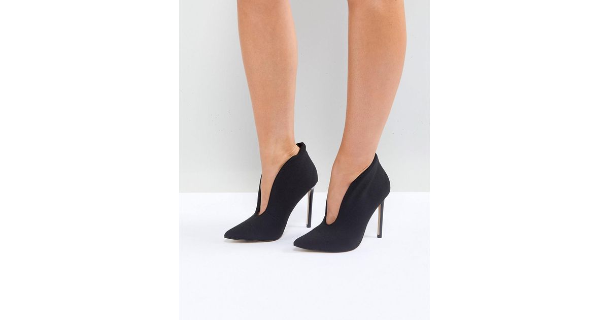 River Island Slit Front Heeled Shoe Boots in Black Lyst Australia