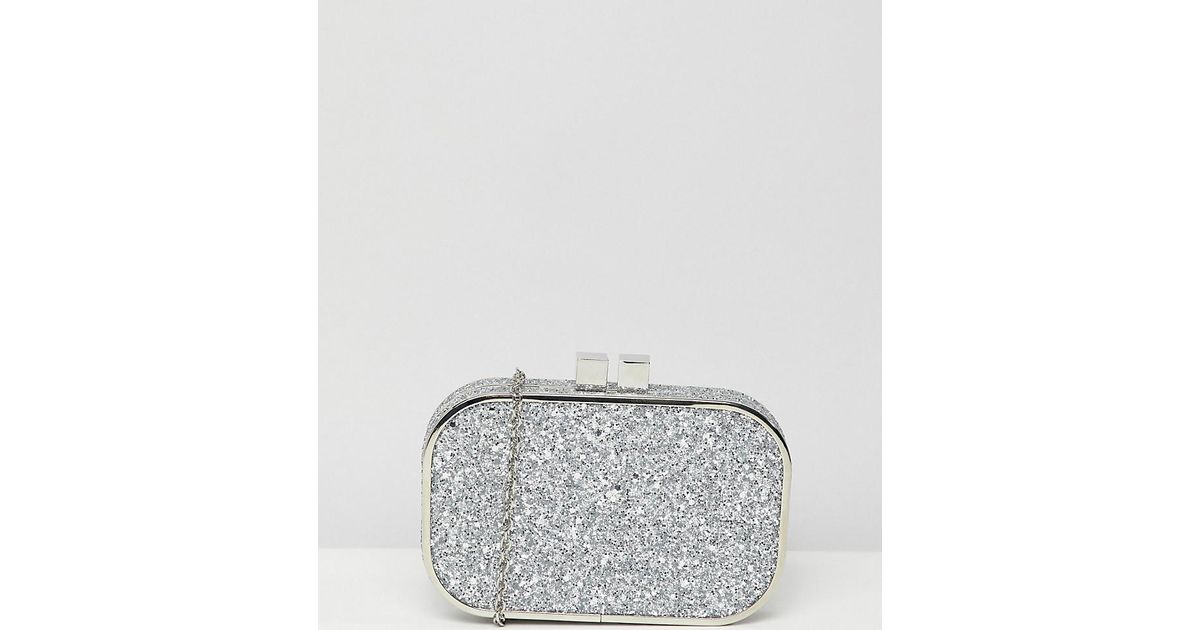 silver glitter suitcase