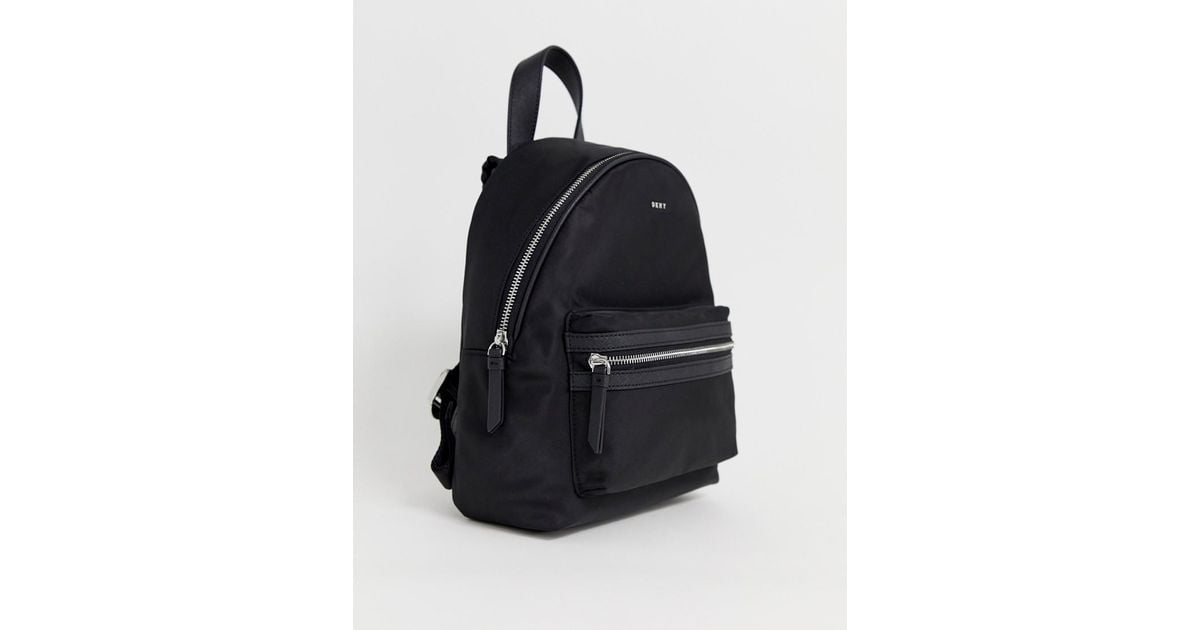 DKNY Synthetic Nylon Backpack With Front Pocket in Black - Lyst