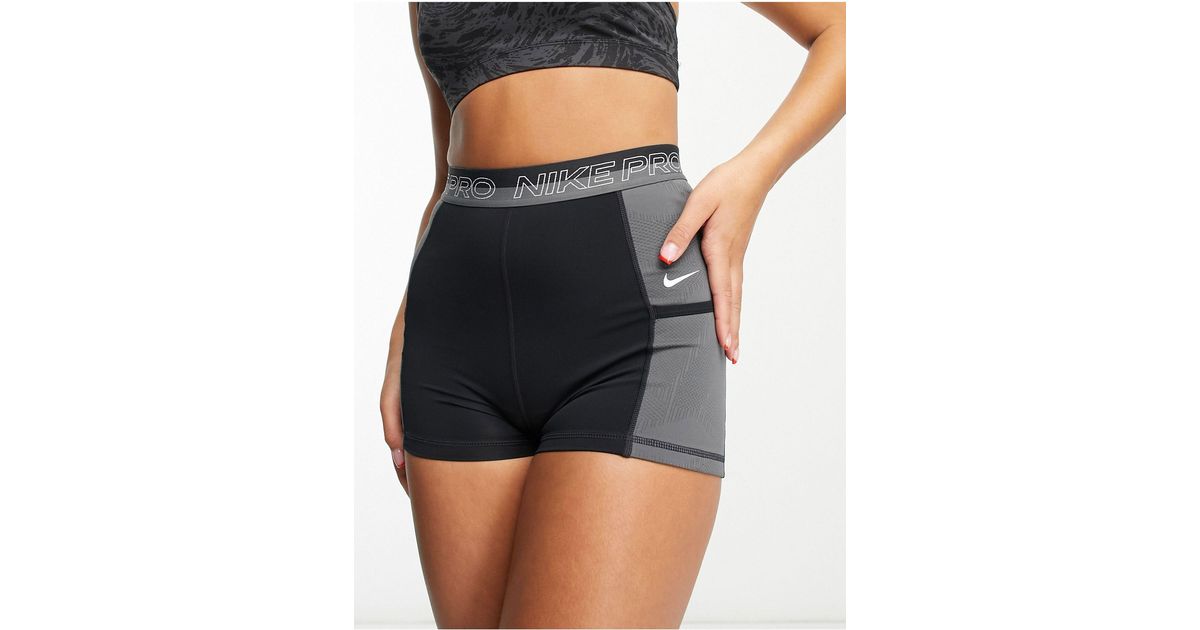 Nike Pro Femme Training dri fit half 3 inch booty shorts in black