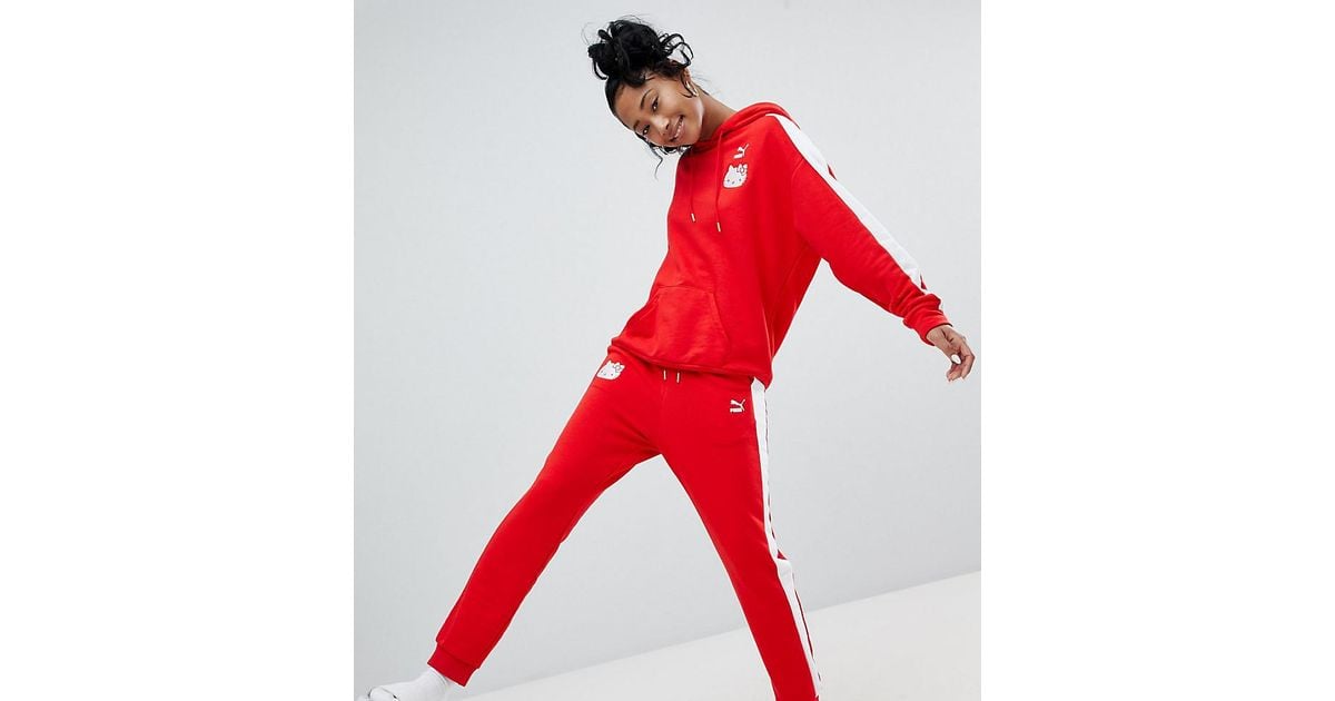 red puma tracksuit bottoms