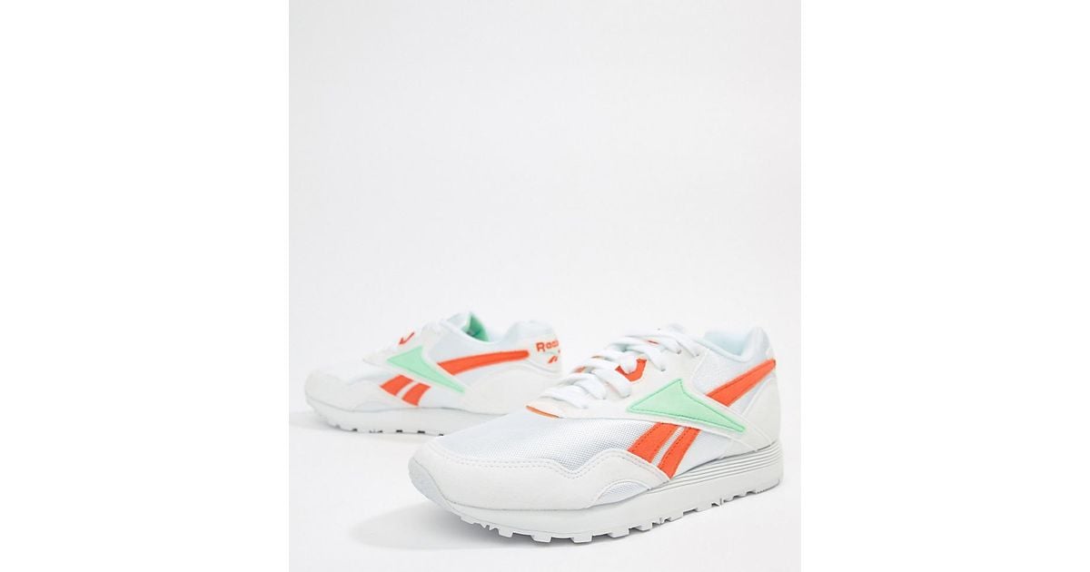 reebok navy and orange rapide mu trainers