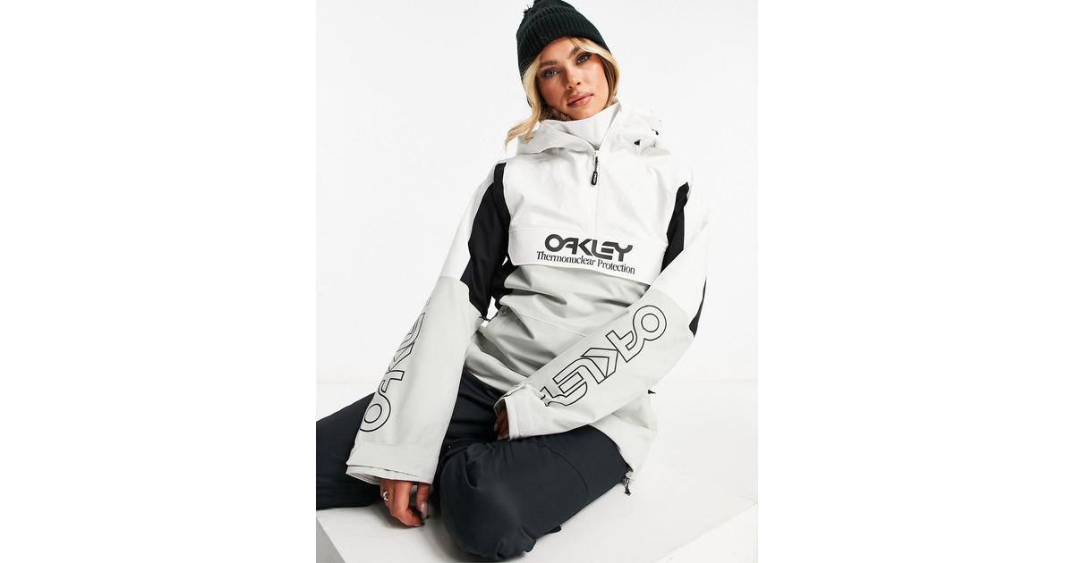 Oakley Tnp Insulated Anorak Ski Jacket in Gray Lyst