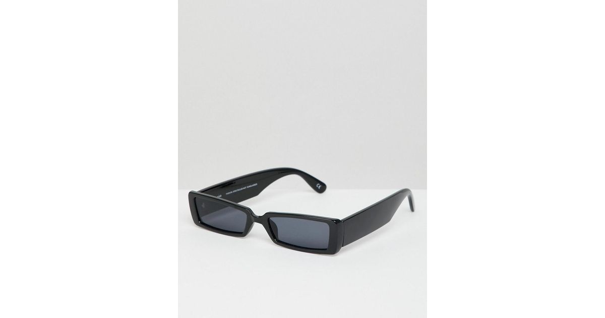 small rectangular sunglasses black