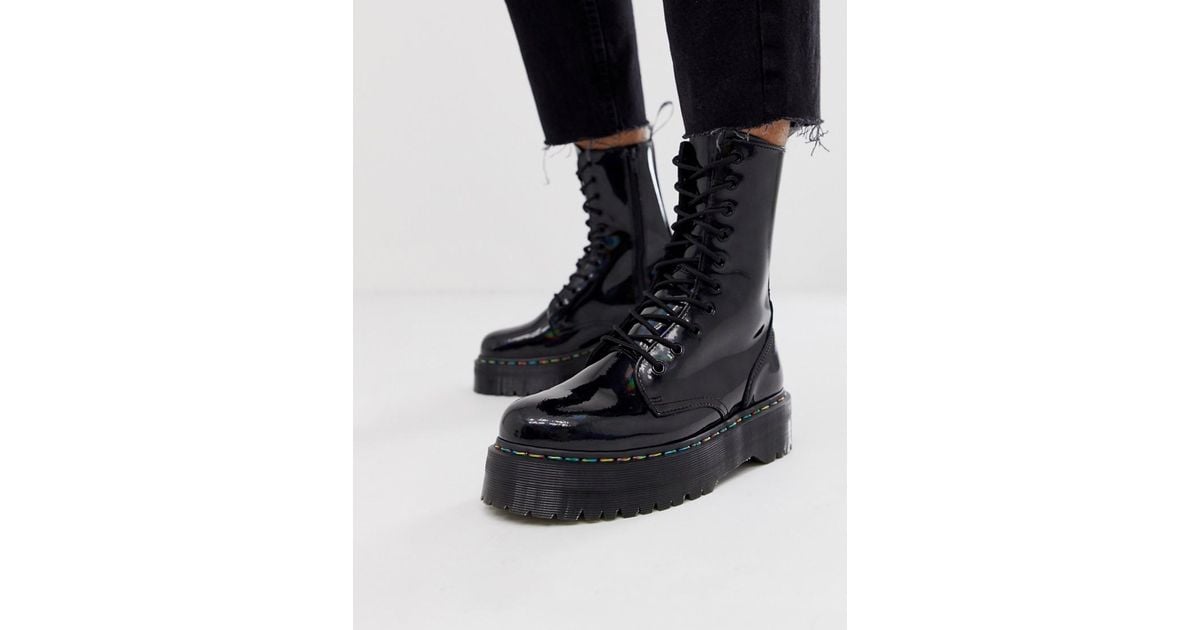 black rainbow jadon platform boots