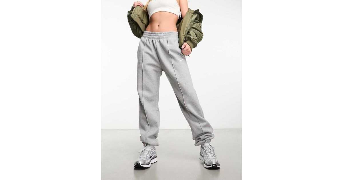 Nike mini swoosh oversized grey joggers hotsell