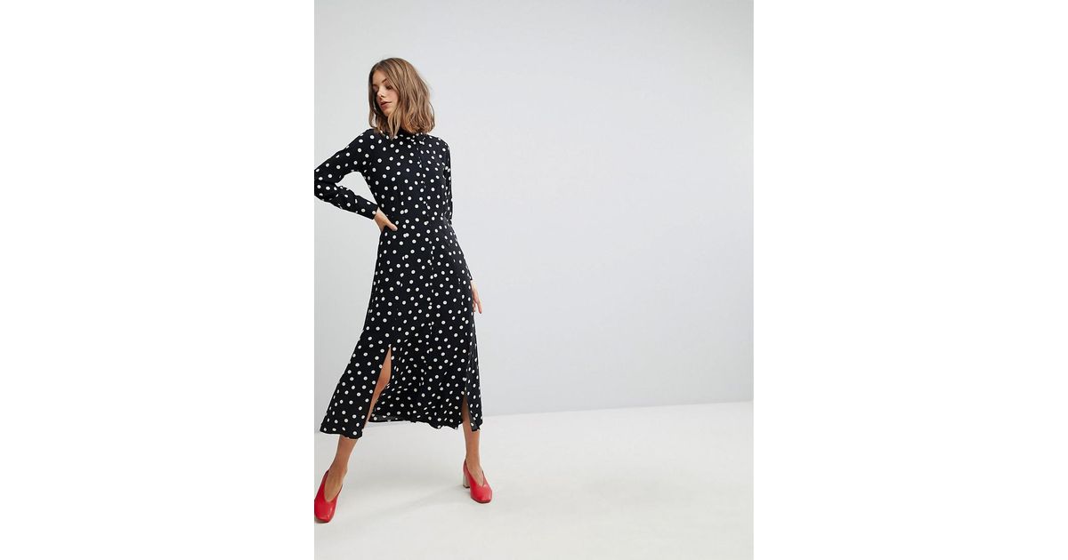 stradivarius polka dot dress