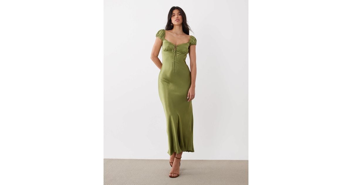 bardot lace sheath dress green Green Bardot Lace Pleat Maxi Dress | WHISTLES