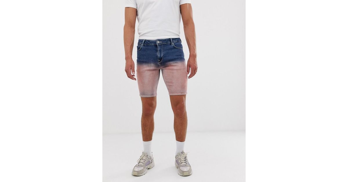 mid blue denim shorts