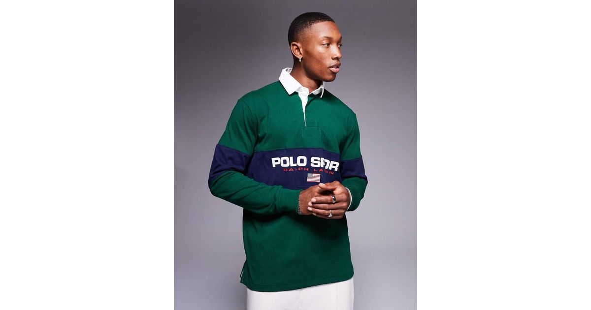 Polo Ralph Lauren Sport Capsule Logo Rugby Shirt in Green for Men Lyst UK
