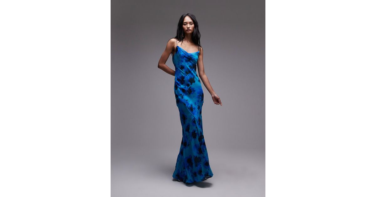 knee length dresses for ladies Ruched Bust Split Thigh Floral Cami Dress, BR / Xs main image 0