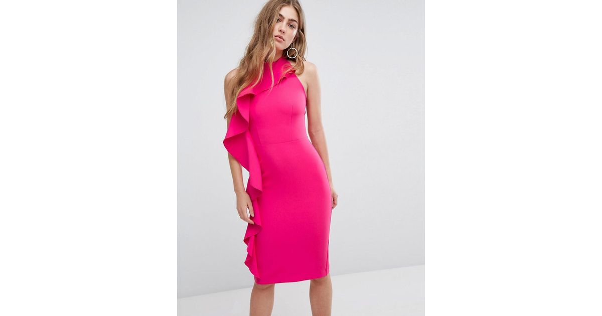 river island pink bodycon dress